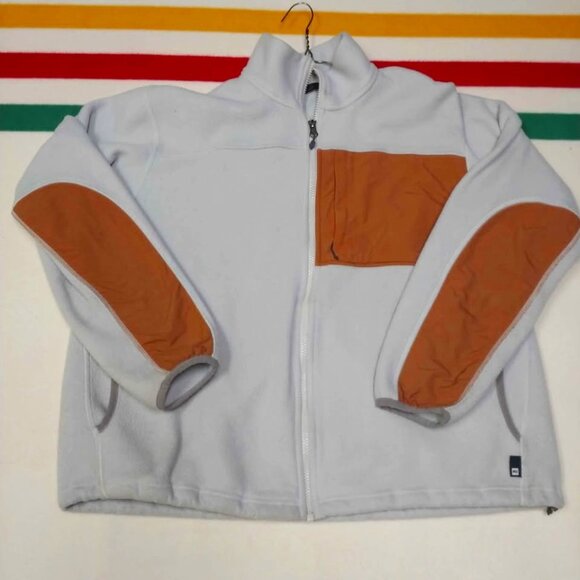 MEC Sweater Women's XL Polar Fleece Colour Block Full Zip Chest Pocket Comfy - Picture 1 of 6